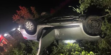 Bafra'da Otomobil Devrildi, Sürücü Yaralı