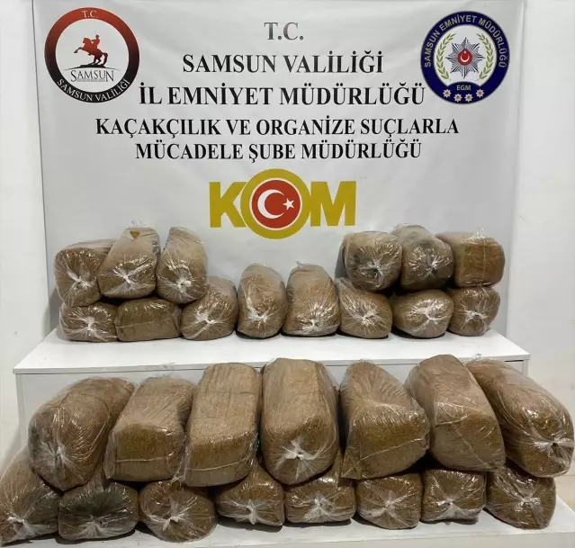 Samsun'da 145 kg Kaçak Tütün Ele Geçirildi
