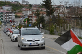 Samsun’da Filistin’e destek konvoyu düzenlendi