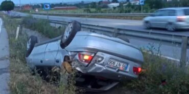 Samsun'da Takla atan Otomobil Kazası
