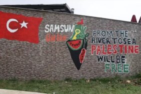 Samsun'da Filistin için Grafiti Etkinliği