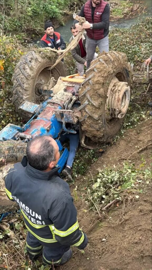 Samsun'da Traktör Devrildi: 1 Ölü
