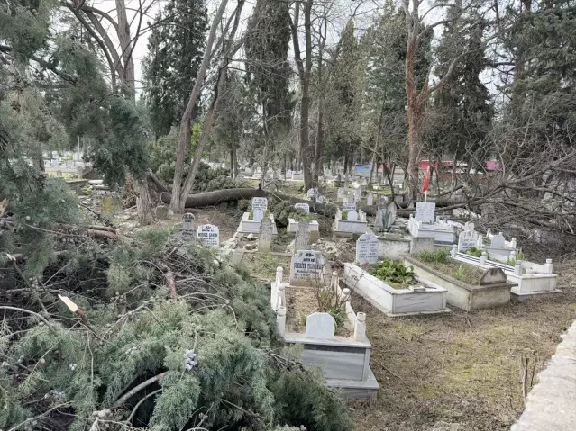 Alaçam Mezarlığında Fırtına Hasarı - Son Dakika
