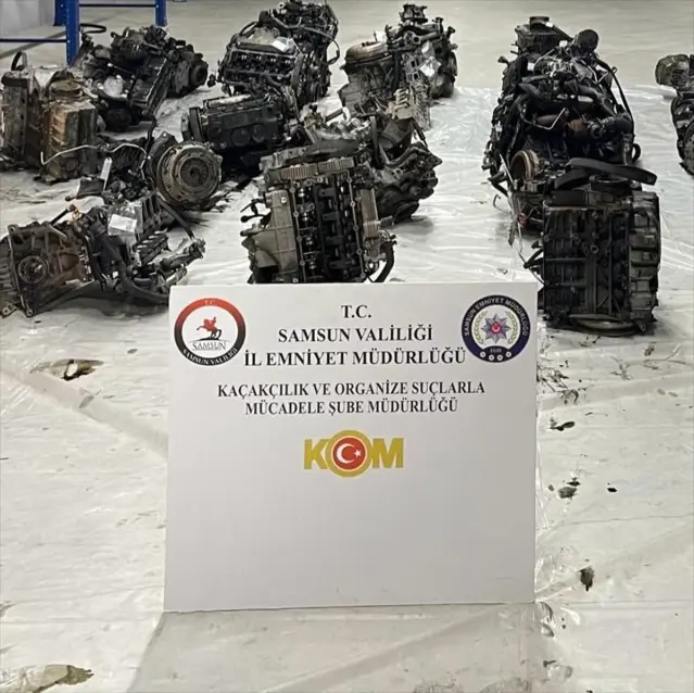 Samsun'da Kaçak 13 Otomobil Motoru Ele Geçirildi