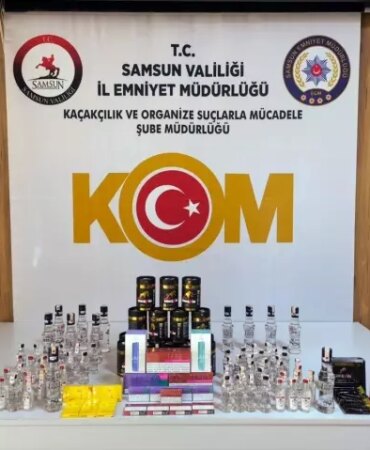 Samsun'da Kaçak Alkol ve Tütün Operasyonu