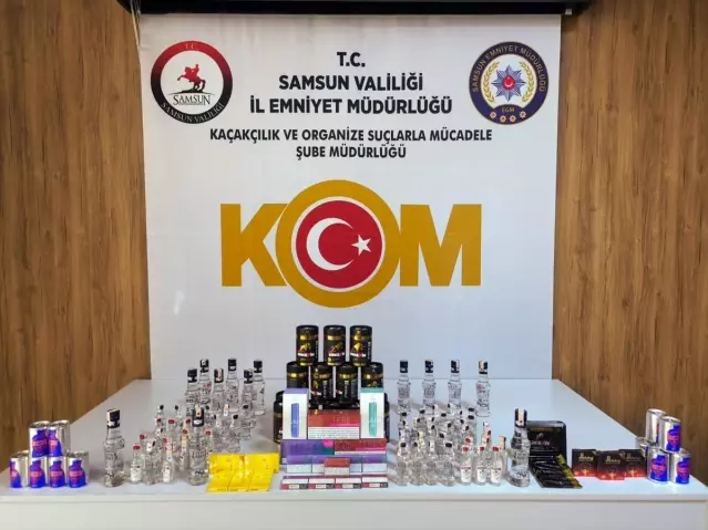 Samsun'da Kaçak Alkol ve Tütün Operasyonu
