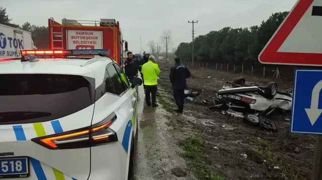 Samsun'da Otomobil Devrildi: 2 Yaralı