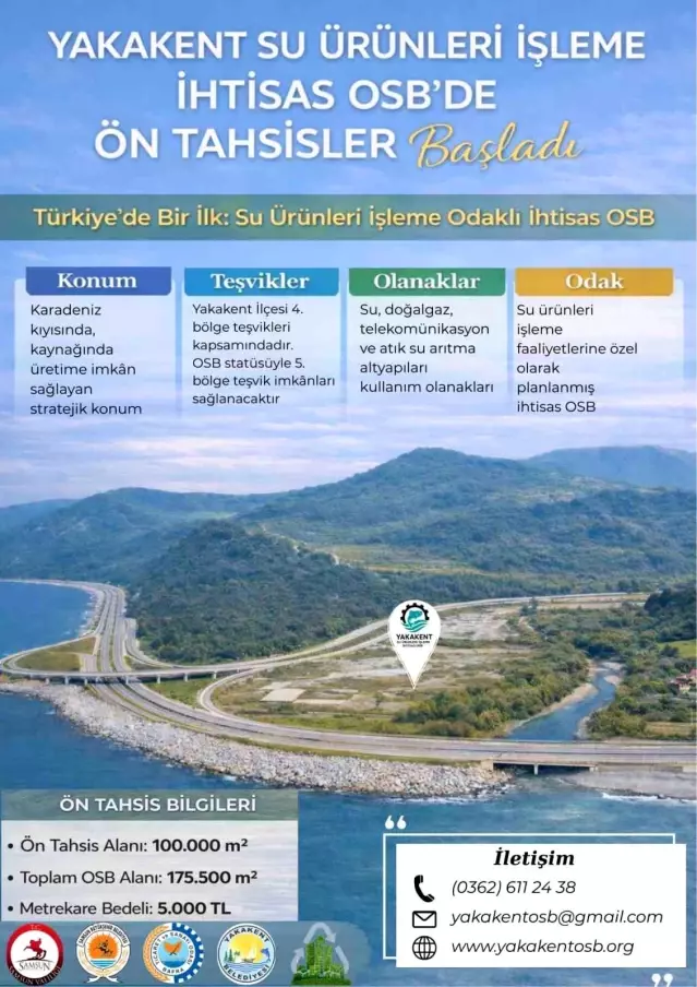 Samsun'da Su Ürünleri İhtisas OSB Arsa Tahsisi Başladı