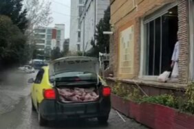 Akılalmaz görüntü! Taksi bagajında kilolarca et sevkiyatı