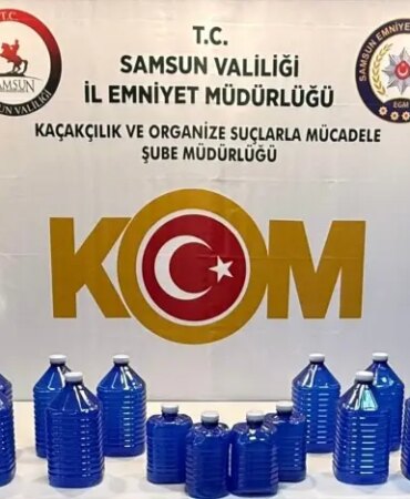 Samsun'da 70 Litre Etil Alkol Ele Geçirildi