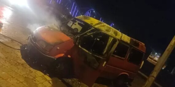 Samsun'da Minibüs Yangını