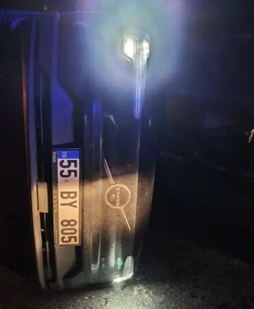 Samsun'da Takla Atan Araçta İki Yaralı