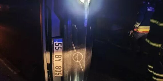 Samsun'da Takla Atan Araçta İki Yaralı