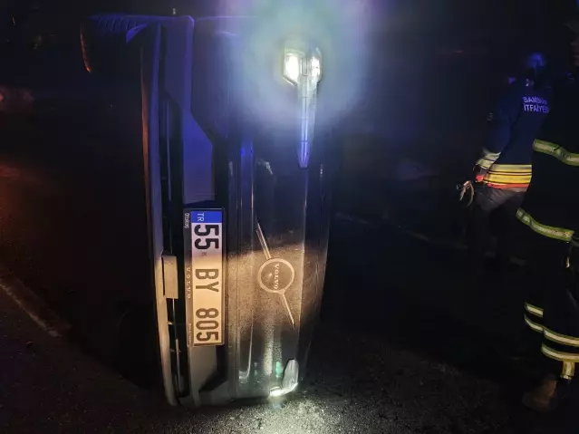 Samsun'da Takla Atan Araçta İki Yaralı