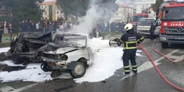 Samsun'da Zincirleme Kaza ve Yangın