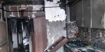 Samsun'da apartman dairesi küle döndü