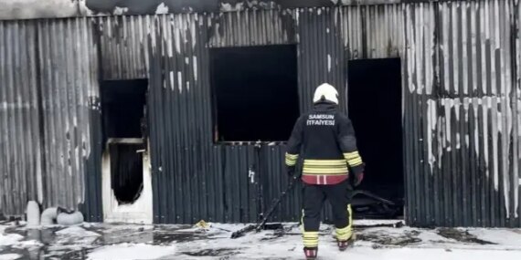 Samsun'da şantiyede yangın - Son Dakika