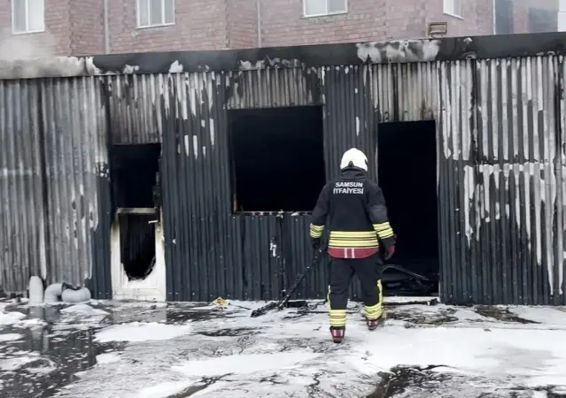 Samsun'da şantiyede yangın - Son Dakika