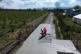 Salıpazarı'nda Beton Yol Çalışmaları - Son Dakika