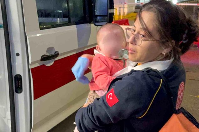 Samsun'da yangın: Anne ve bebek hastaneye kaldırıldı