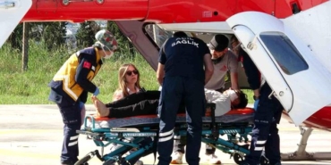 Odun Keserken Yaralanan Çocuğa Helikopterle Yardım