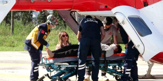 Odun Keserken Yaralanan Çocuğa Helikopterle Yardım