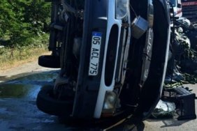 Alaçam'da Lastik Patladı, Sürücü Yaralandı