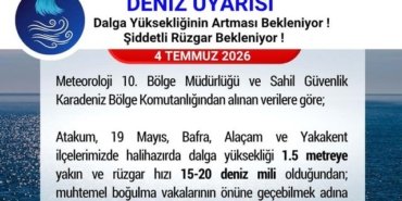 Samsun'da Deniz Uyarısı - Son Dakika