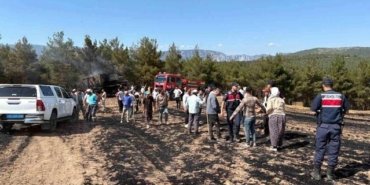 Samsun'da biçerdöverden çıkan yangın 150 dönüm ekili alanı küle çevirdi