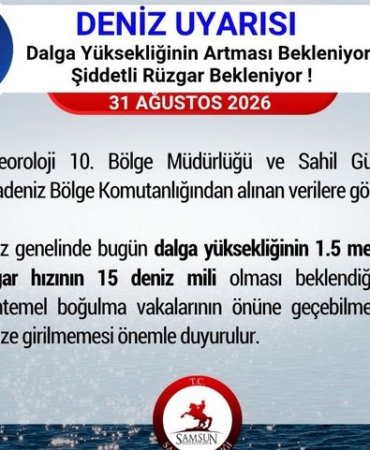 Samsun'da Denize Girilmemesi Uyarısı - Son Dakika