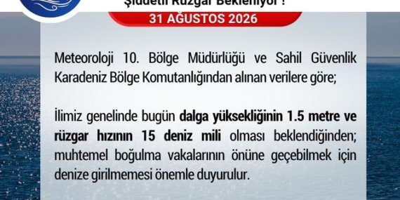 Samsun'da Denize Girilmemesi Uyarısı - Son Dakika