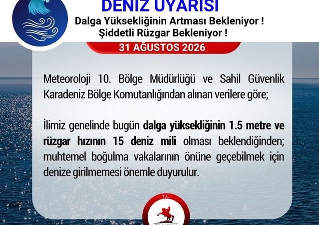 Samsun'da Denize Girilmemesi Uyarısı - Son Dakika