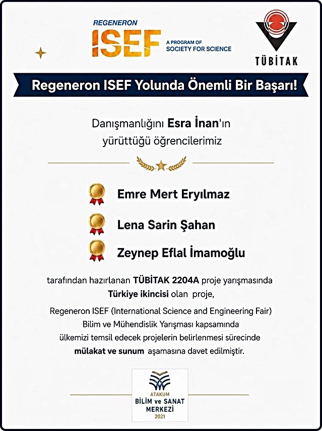 Atakum BİLSEM projesi TÜBİTAK ikinciliğiyle ABD'deki ISEF 2027'ye katılma hakkı kazandı