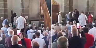 Camiye giren kadın cuma namazını karıştırdı
