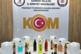 Samsun Atakum'da KOM ekiplerinin operasyonunda 35 litre etil alkol ele geçirildi