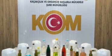 Samsun Atakum'da KOM ekiplerinin operasyonunda 35 litre etil alkol ele geçirildi