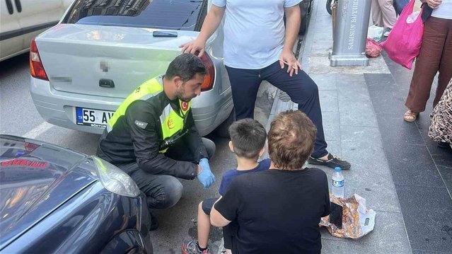 Samsun İlkadım'da otomobilin çarptığı 5 yaşındaki çocuk tedbir amaçlı hastaneye kaldırıldı