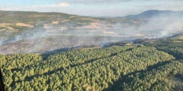 Samsun değil Manisa'nın Soma'sında orman yangını kontrol altına alındı