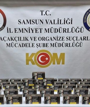 Samsun'un İlkadım ilçesindeki kaçakçılık operasyonunda 10 bin doldurulmuş makaron ele geçirildi