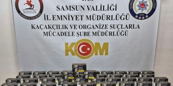 Samsun'un İlkadım ilçesindeki kaçakçılık operasyonunda 10 bin doldurulmuş makaron ele geçirildi