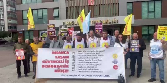 BES Samsun Şubesi, 2027 bütçesine Samsun Defterdarlığı önünde tepki gösterdi