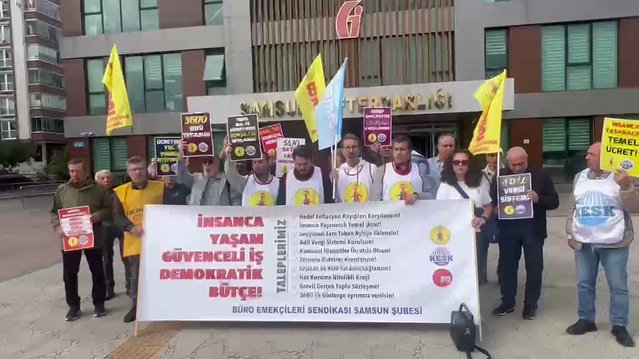 BES Samsun Şubesi, 2027 bütçesine Samsun Defterdarlığı önünde tepki gösterdi