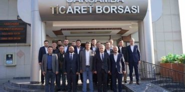 Çan ve Solakoğlu, Çarşamba Ticaret Borsası'nın yeni yönetimini ziyaret etti