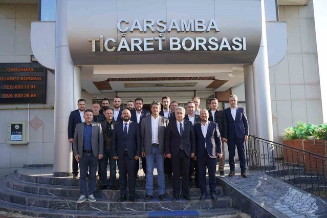 Çan ve Solakoğlu, Çarşamba Ticaret Borsası'nın yeni yönetimini ziyaret etti
