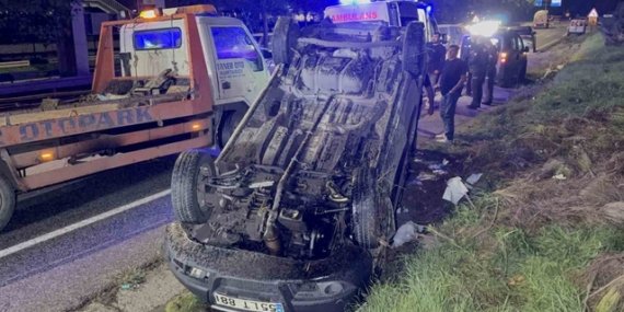 Samsun Canik'te ticari araç 30 metreden Atatürk Bulvarı'na düştü, 1 kişi yaralandı