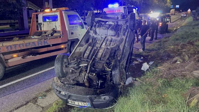 Samsun Canik'te ticari araç 30 metreden Atatürk Bulvarı'na düştü, 1 kişi yaralandı