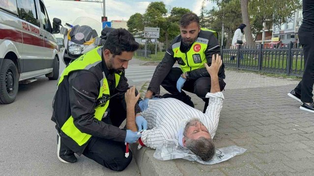 Samsun İlkadım'da elektrikli bisikletten düşen sürücü hastanede tedaviye alındı
