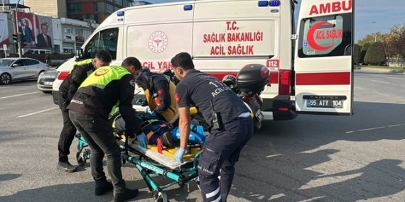 Samsun İlkadım'da hafif ticari aracın çarptığı kadının bacağı kırıldı
