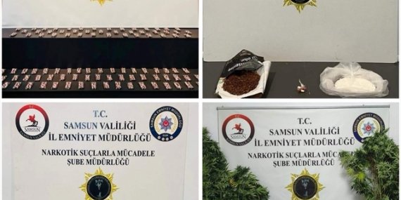Samsun'da 4 firari hükümlü yakalandı, 14 kişinin ev ve araçlarında uyuşturucu bulundu