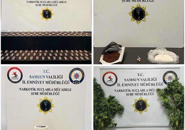 Samsun'da 4 firari hükümlü yakalandı, 14 kişinin ev ve araçlarında uyuşturucu bulundu
